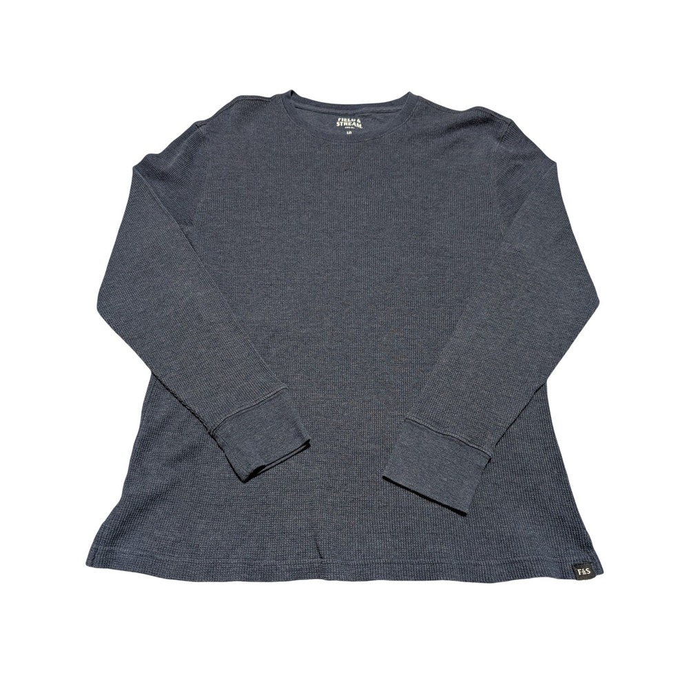 Field & Stream Mens Navy Blue Waffle Knit Thermal Long Sleeve Shirt Large